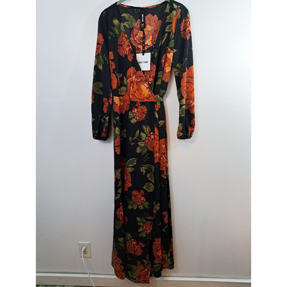 Agnes & Dora XS Heritage Wrap Dress Perennial Rose Sienna New! Maxi Length